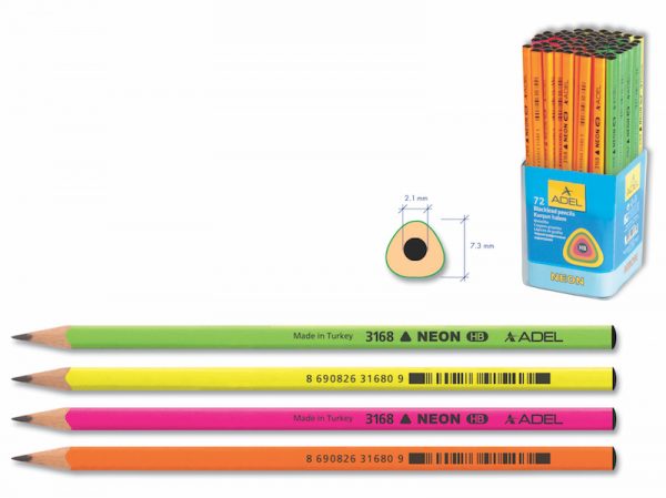 Crayons Graphites Triangular Neon Adel