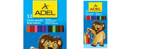 12 Crayons Couleurs Junior Hexa Adel